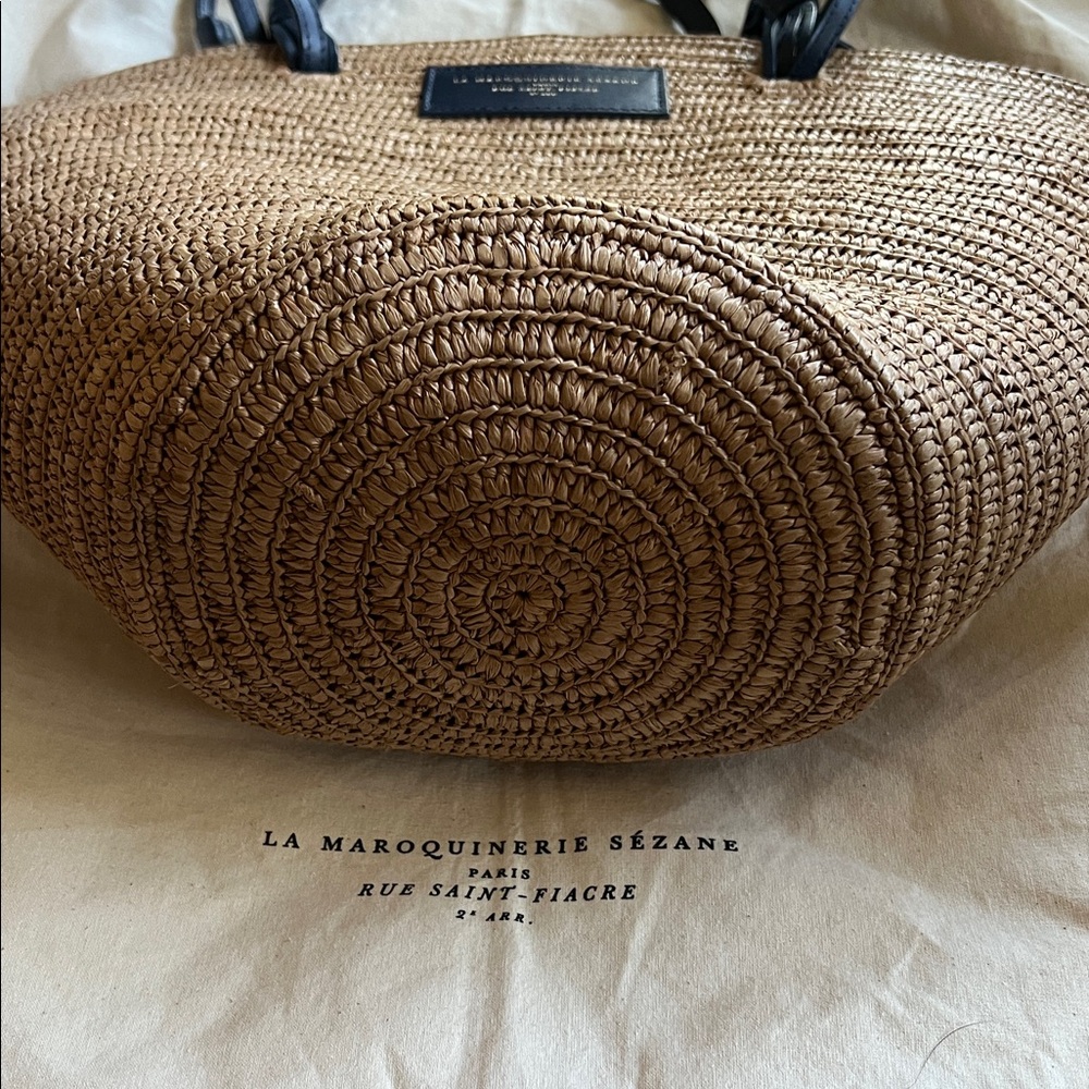 Sezane Justine Basket bag with navy - Picture 3 of 14